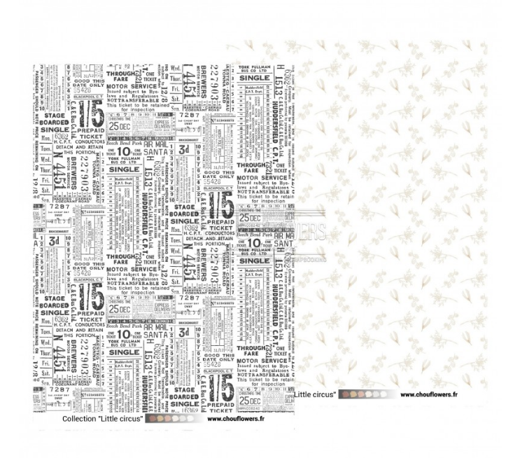 Paper Pack A4 - LITTLE CIRCUS - Chou and Flowers