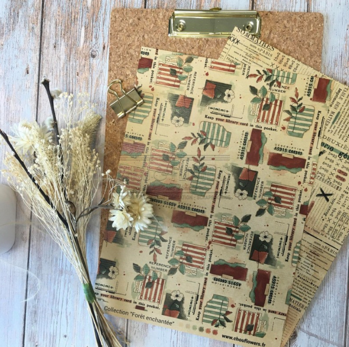 Paper A4 - COLLECTION FORET ENCHANTEE - Chou and Flowers