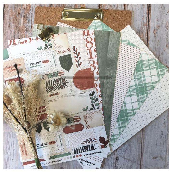 Paper A4 - COLLECTION FORET ENCHANTEE - Chou and Flowers