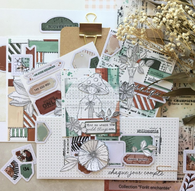 Paper A4 - COLLECTION FORET ENCHANTEE - Chou and Flowers