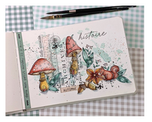 Archives / Texture - Rubber Stamp Set - 4x7 Inch - Chou and Flowers