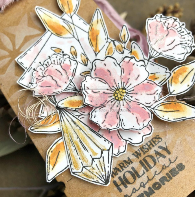 Rubber Stamp Set - 4x7 Inch - COURRIER FLEURI - Chou and Flowers