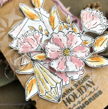 Rubber Stamp Set - 4x7 Inch - COURRIER FLEURI - Chou and Flowers