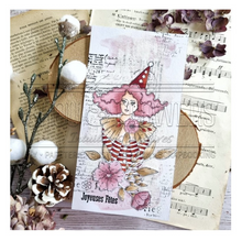 Rubber Stamp Set - 4x7 Inch - COURRIER FLEURI - Chou and Flowers