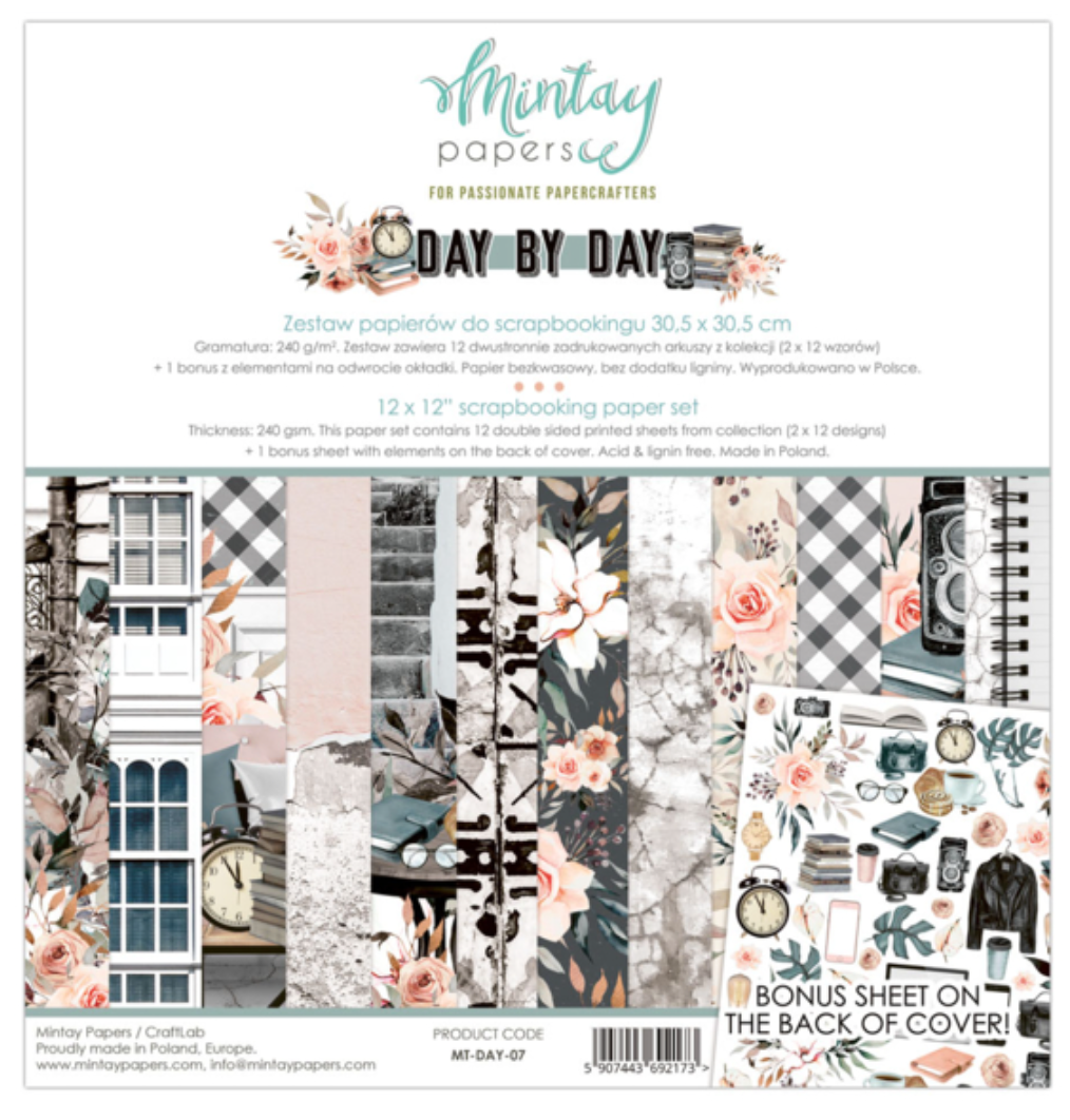 Mintay Papers - 12 x 12 Paper Set - Day By Day