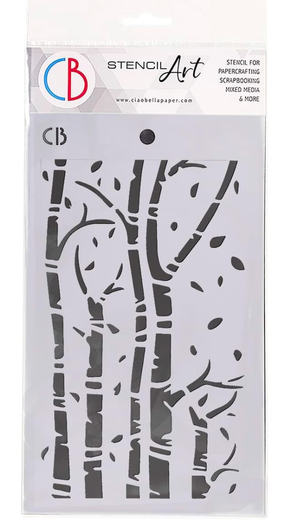 Birch Trees Texture Stencil -  5x8 - Ciao Bella