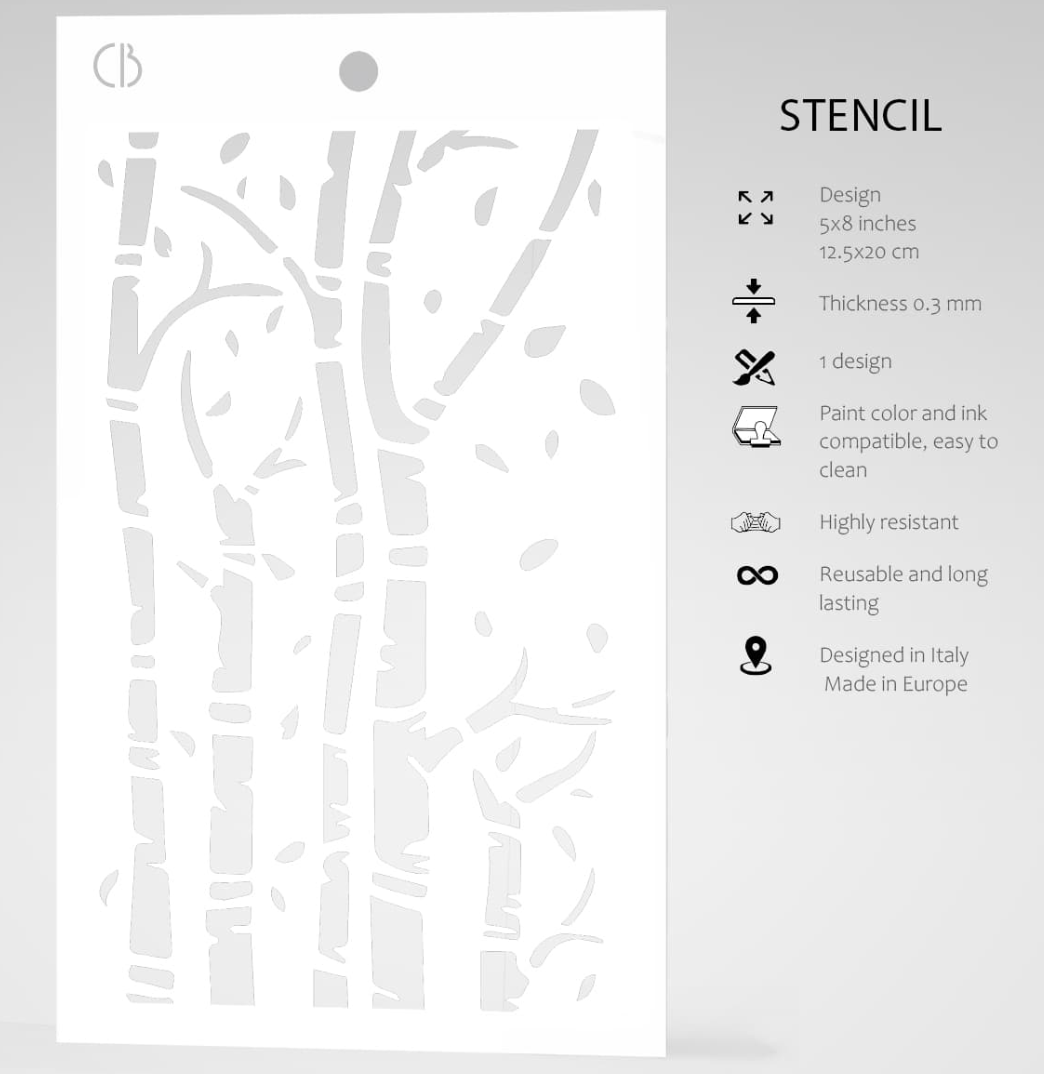 Birch Trees Texture Stencil -  5x8 - Ciao Bella