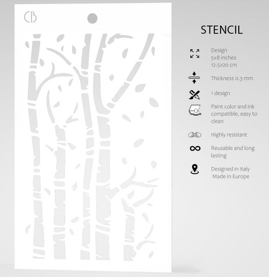 Birch Trees Texture Stencil -  5x8 - Ciao Bella