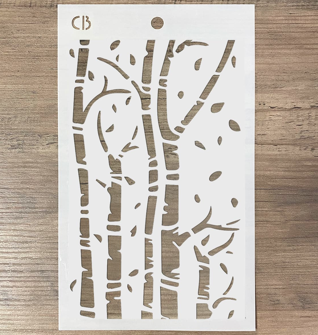 Birch Trees Texture Stencil -  5x8 - Ciao Bella