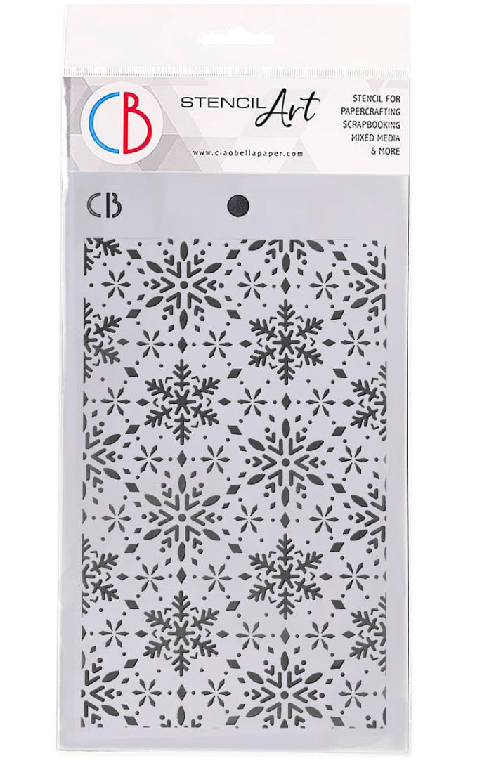 Snowflakes Texture Stencil - 5x8 - Ciao Bella