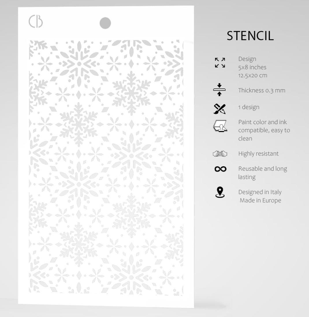 Snowflakes Texture Stencil - 5x8 - Ciao Bella