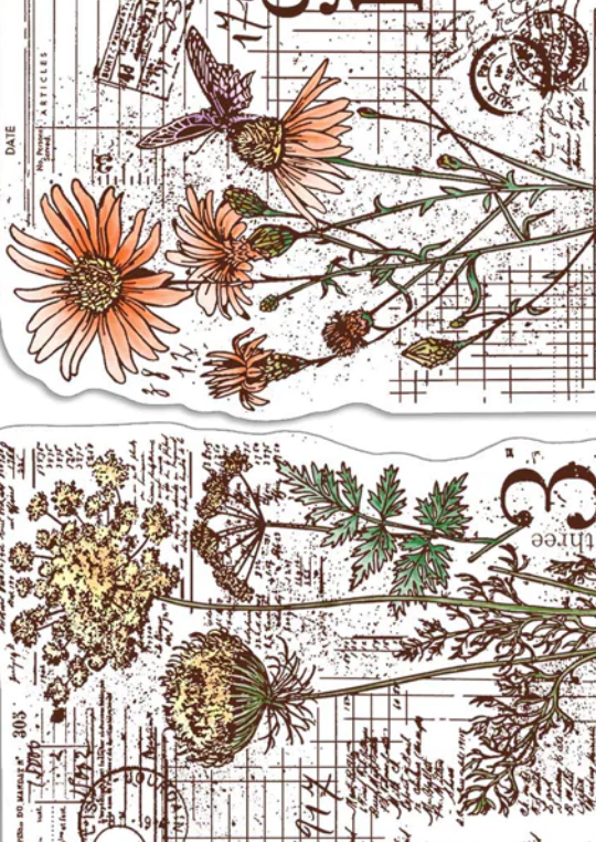 Botanical & Postmarks - Clear Stamp Set - 4X6 - Ciao Bella