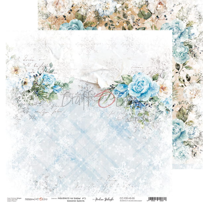 12x12 Paper Set  - HOLIDAYS IN SNOW -  Craft O Clock