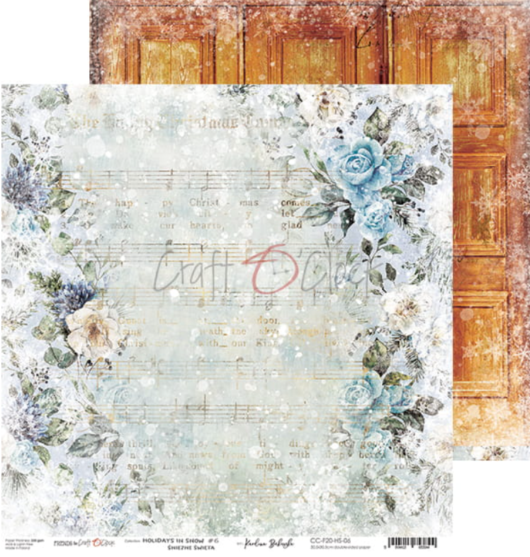 12x12 Paper Set  - HOLIDAYS IN SNOW -  Craft O Clock