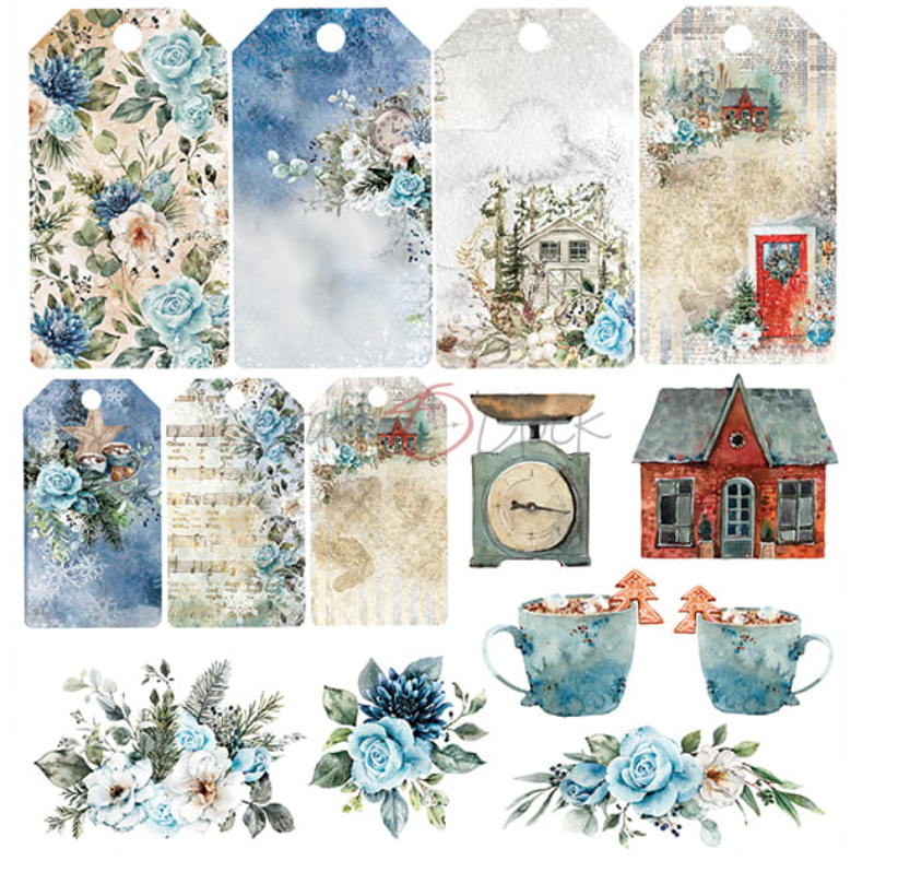 12x12 Paper Set  - HOLIDAYS IN SNOW -  Craft O Clock