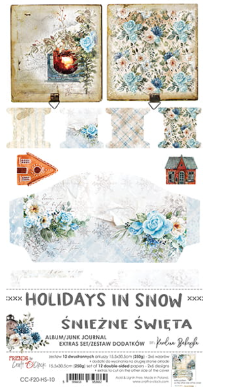 JUNK JOURNAL - Extras Set - HOLIDAYS IN SNOW - Craft O Clock