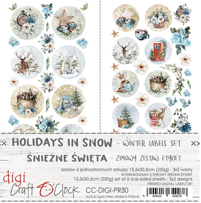 WINTER LABELS SET - HOLIDAYS IN SNOW - Craft O Clock