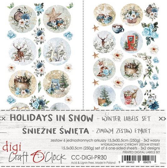 WINTER LABELS SET - HOLIDAYS IN SNOW - Craft O Clock