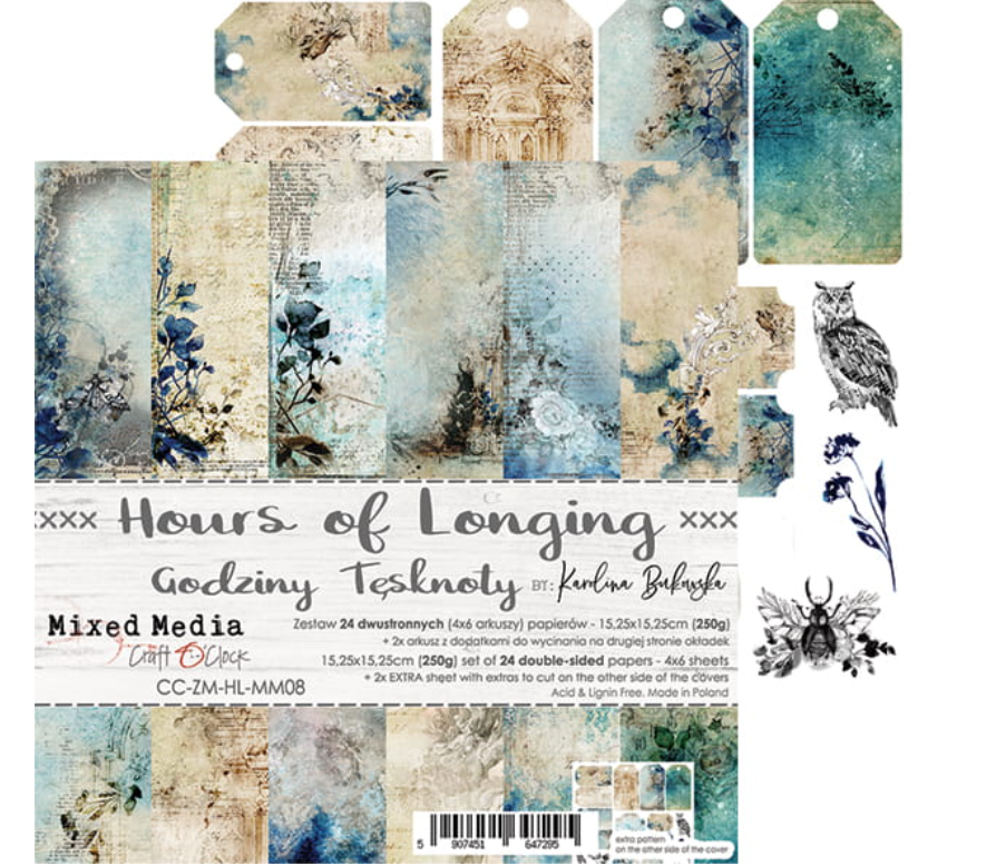 6x6 Paper Pad - Hours Of Longing - Craft O Clock