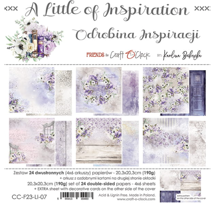 8x8 Paper Set - A LITTLE OF INSPIRATION - Craft O Clock