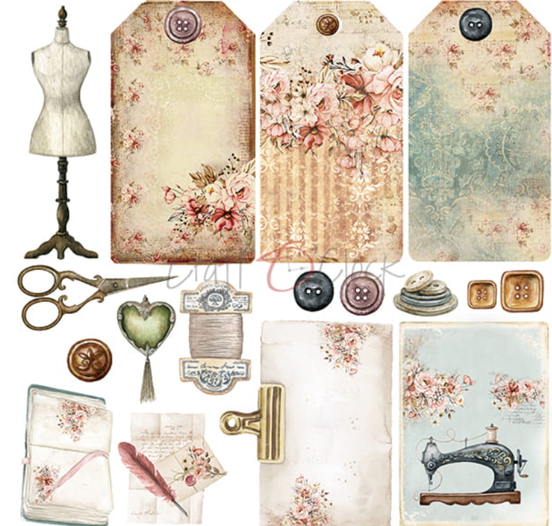 8x8 Paper Set - VINTAGE BEAUTY - Craft O Clock