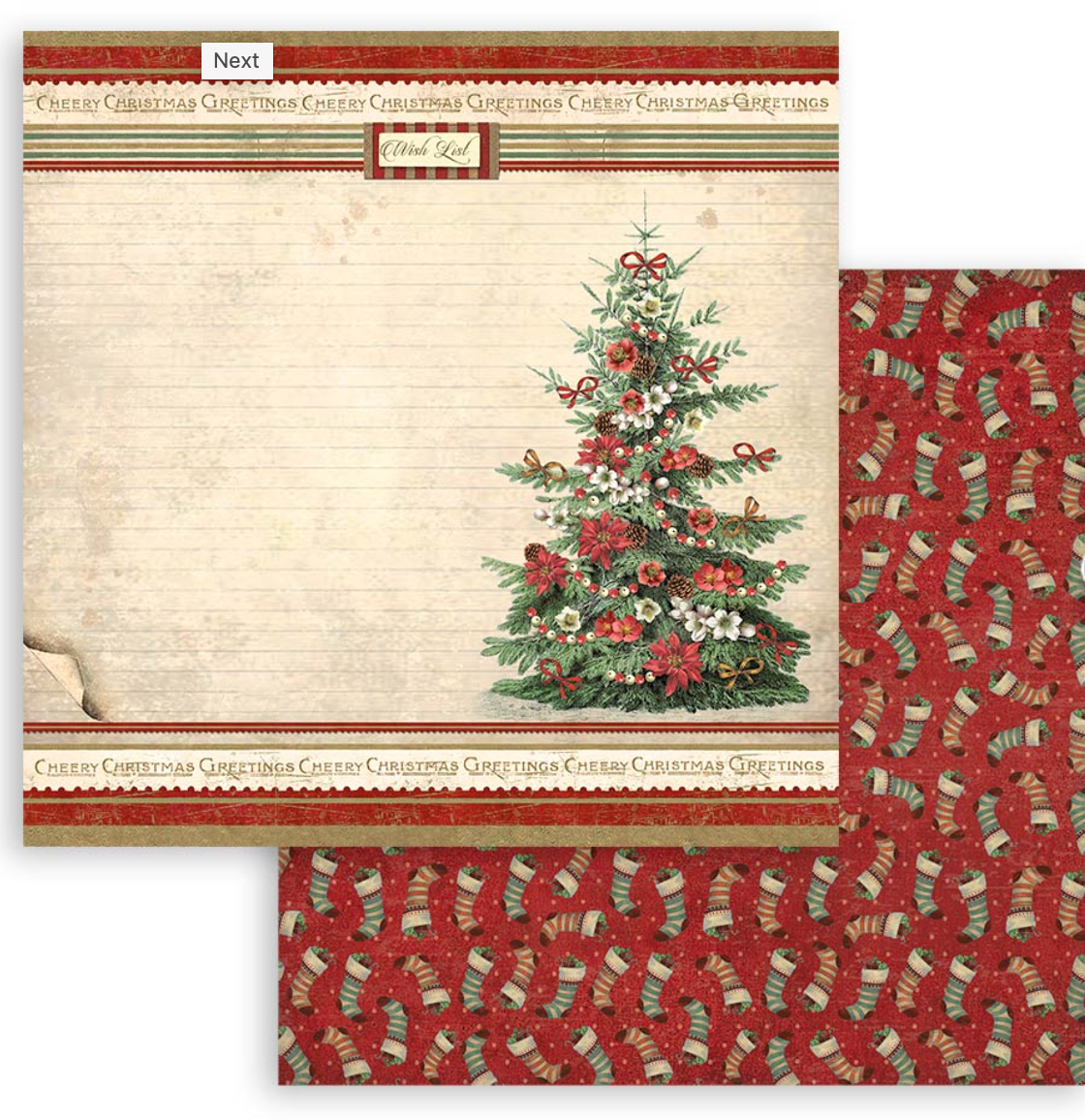 CLASSIC CHRISTMAS - 12x12 INCH - DOUBLE SIDED PAPER PAD - STAMPERIA