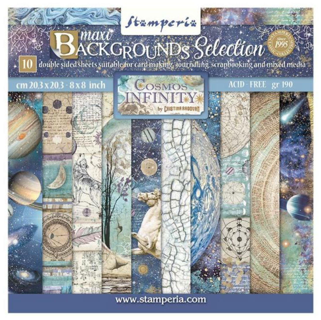 Cosmos Infinity - Backgrounds - Scrapbooking Pad 8x8 Inch - Stamperia