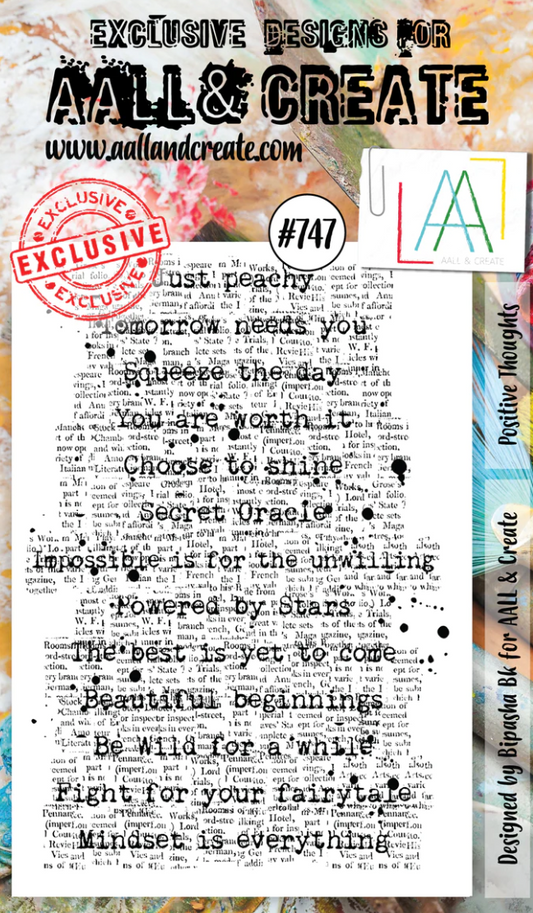 Positive Thoughts - A6 - Clear Stamp Set - AALL and Create - Designer Bipasha Bk - #747