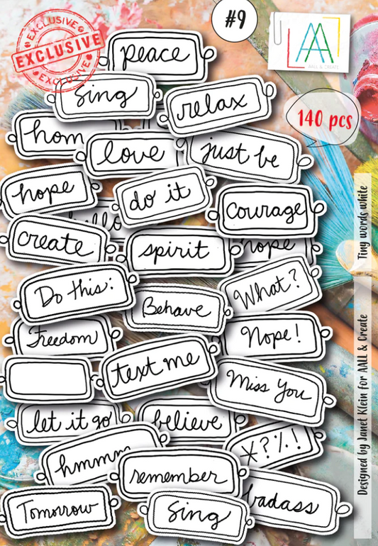 Ephemera - A6 - Tiny Words White - AALL and Create - Designer Janet Klein - #9