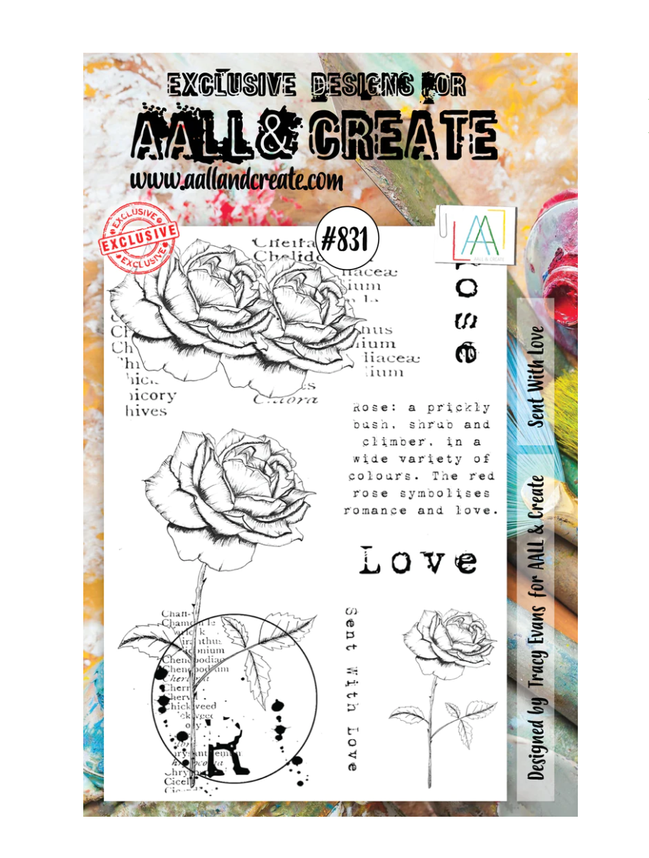 A5 - Sent With Love - Clear Stamp Set - AALL and Create - Designer Tracy Evans - #831