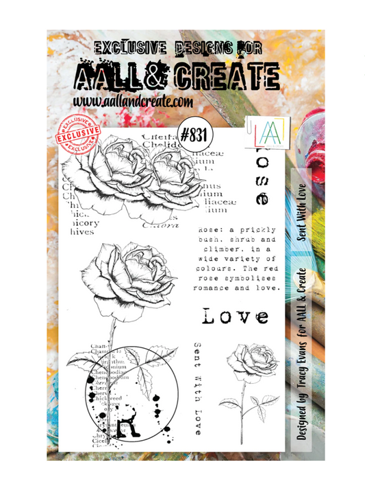 A5 - Sent With Love - Clear Stamp Set - AALL and Create - Designer Tracy Evans - #831