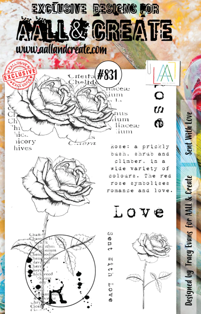 A5 - Sent With Love - Clear Stamp Set - AALL and Create - Designer Tracy Evans - #831