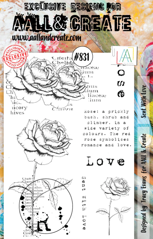 A5 - Sent With Love - Clear Stamp Set - AALL and Create - Designer Tracy Evans - #831