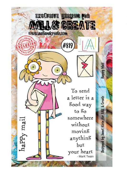 A7 - Happy Mail - Clear Stamp Set - AALL and Create - Designer Janet Klein - #819