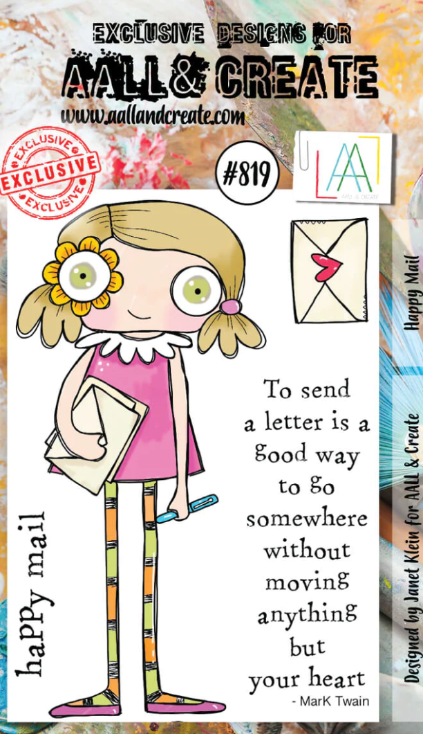 A7 - Happy Mail - Clear Stamp Set - AALL and Create - Designer Janet Klein - #819
