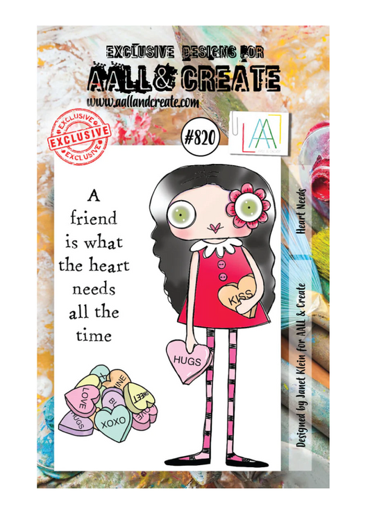 A7 - Heart Needs - Clear Stamp Set - AALL and Create - Designer Janet Klein - #820