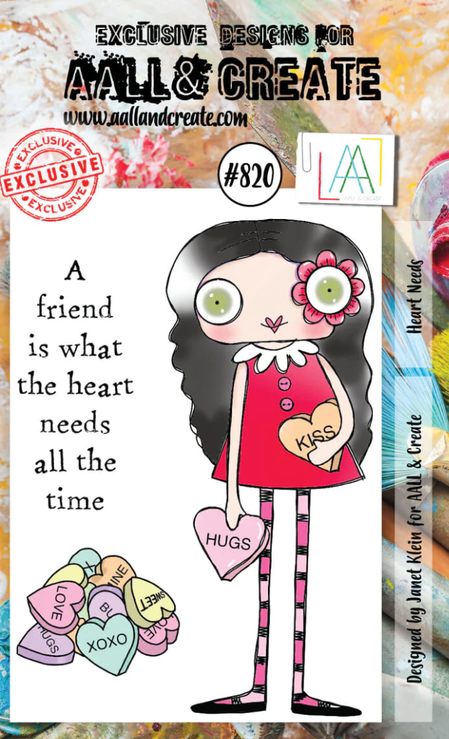 A7 - Heart Needs - Clear Stamp Set - AALL and Create - Designer Janet Klein - #820