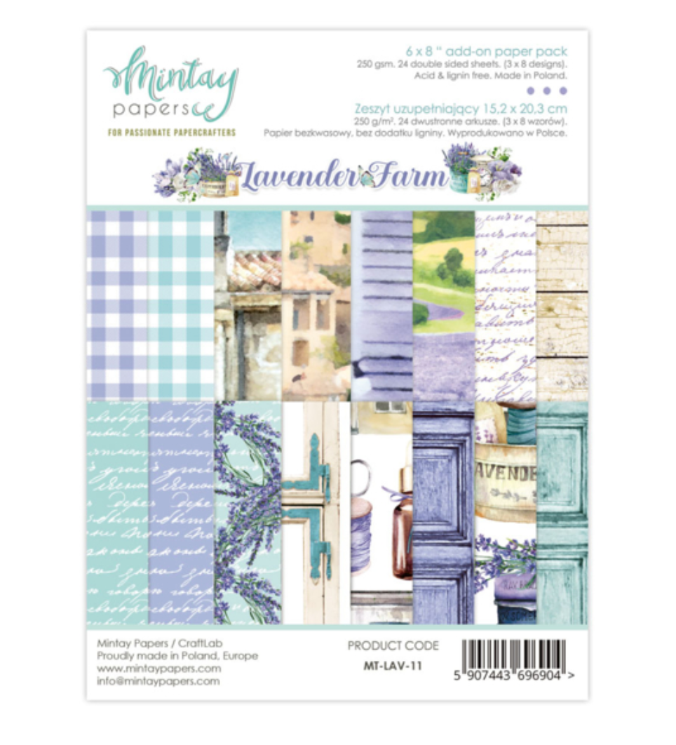 6x8 Add On Paper Pad - Lavender Farm - Mintay Papers