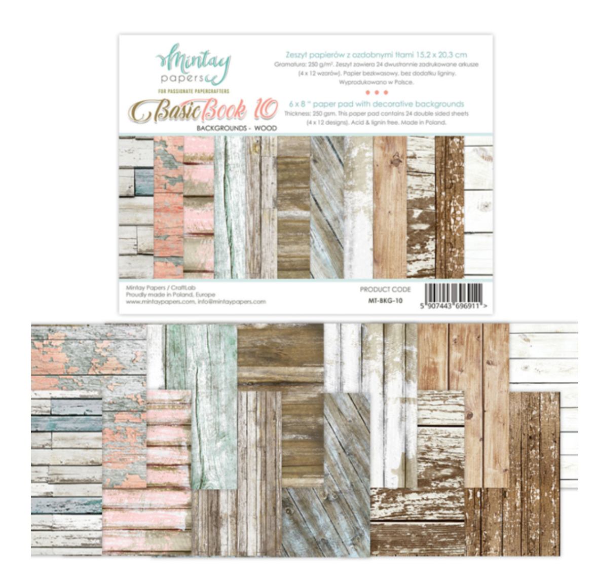 Mintay Papers - 6X8 Basic Book 10 - Backgrounds - Wood