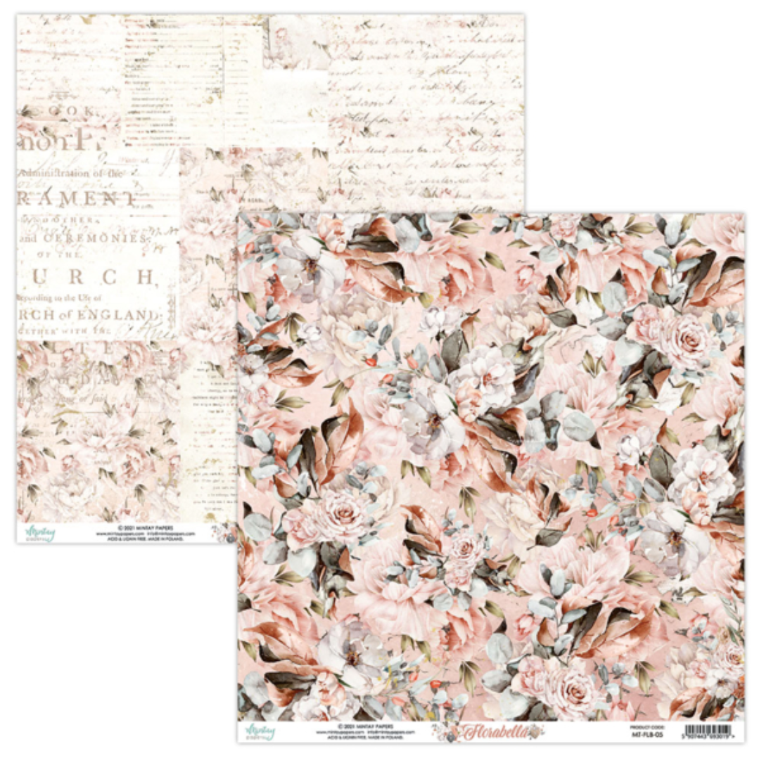 Mintay Papers - Florabella - 12 x 12 Paper Set - Messy Papercrafts