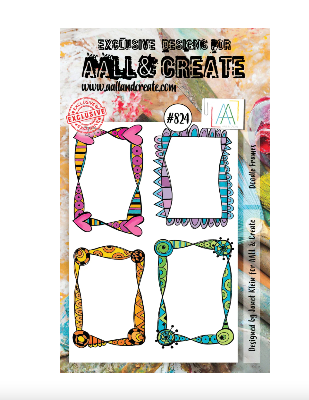 AALL and Create - Doodle Frames- A6 - Designer Janet Klein - Clear Stamp Set - #824