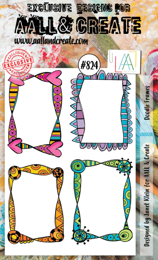 AALL and Create - Doodle Frames- A6 - Designer Janet Klein - Clear Stamp Set - #824