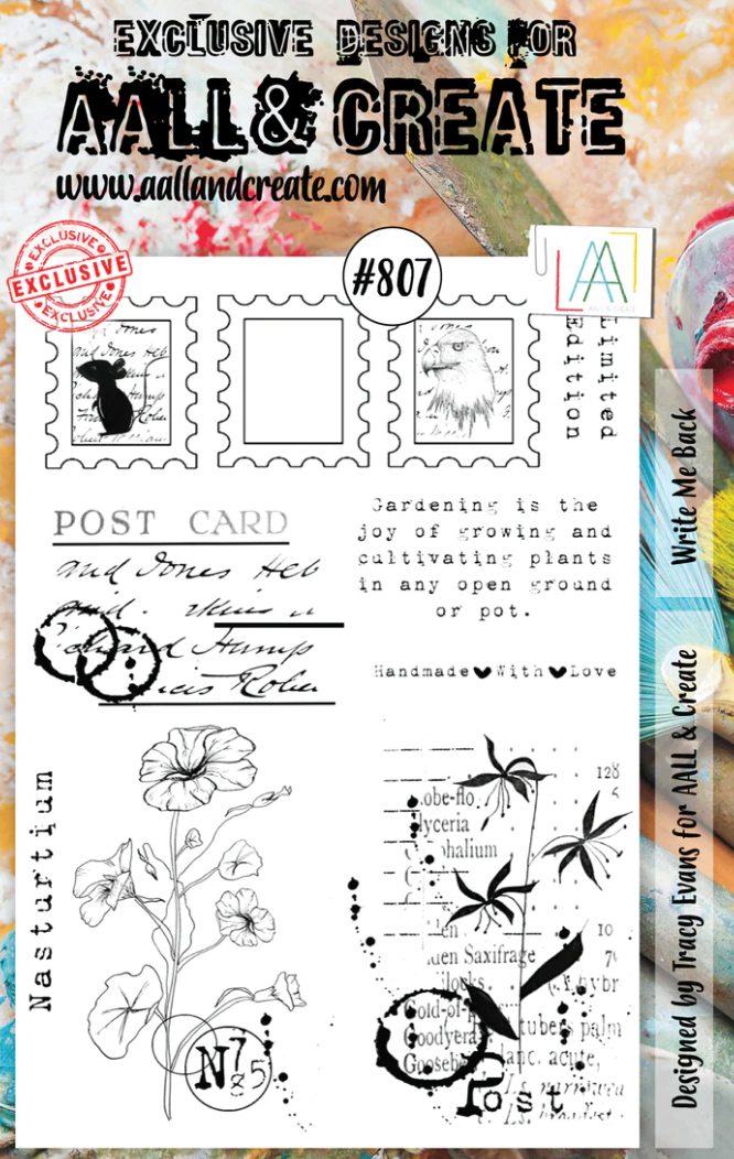 AALL and Create - Write Me Back - A5 - Designer Tracy Evans - Clear Stamp Set - #807