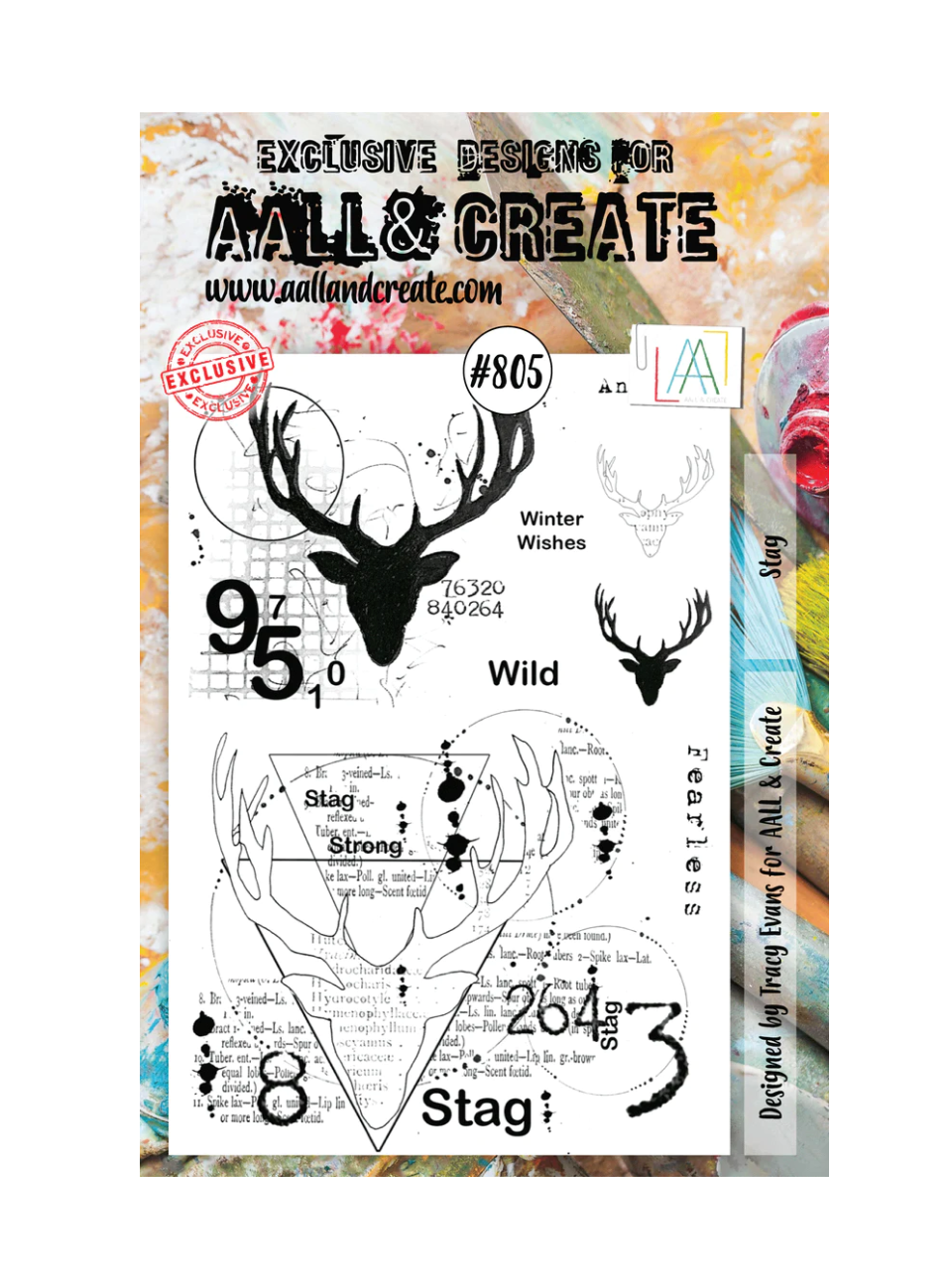 AALL and Create - Stag - A5 - Designer Tracy Evans - Clear Stamp Set - #805