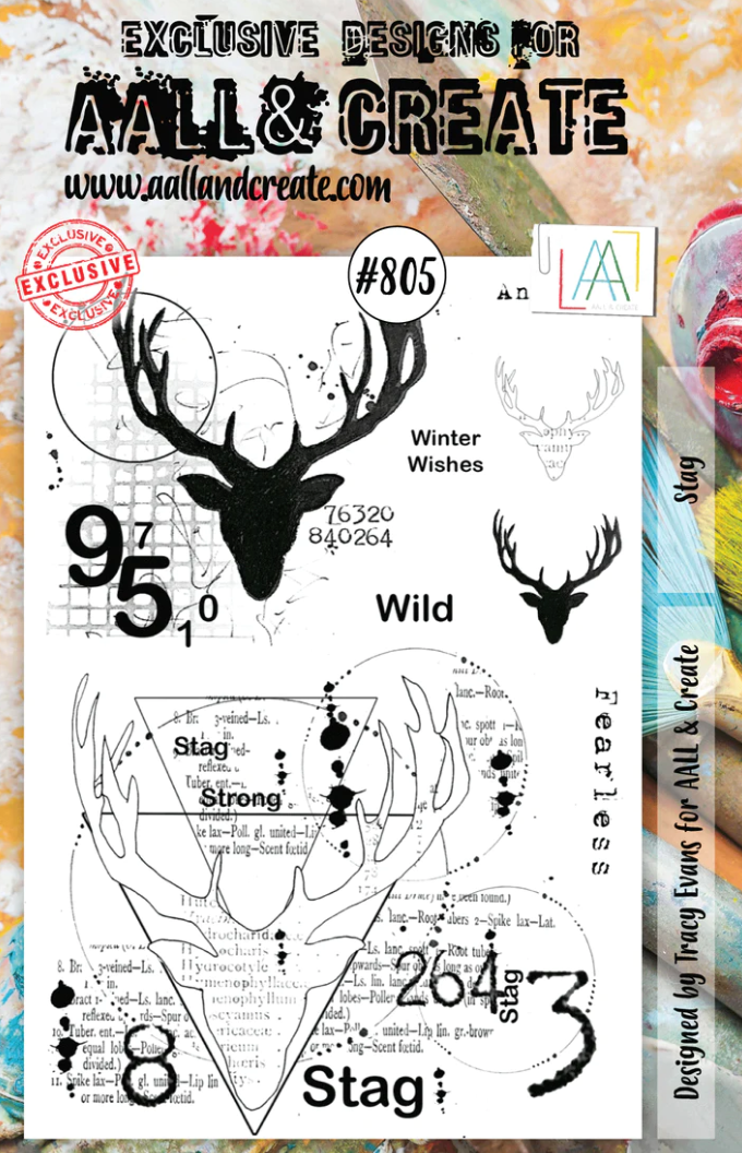 Aall & Create Stag A5 Clear Stamp Aall805*