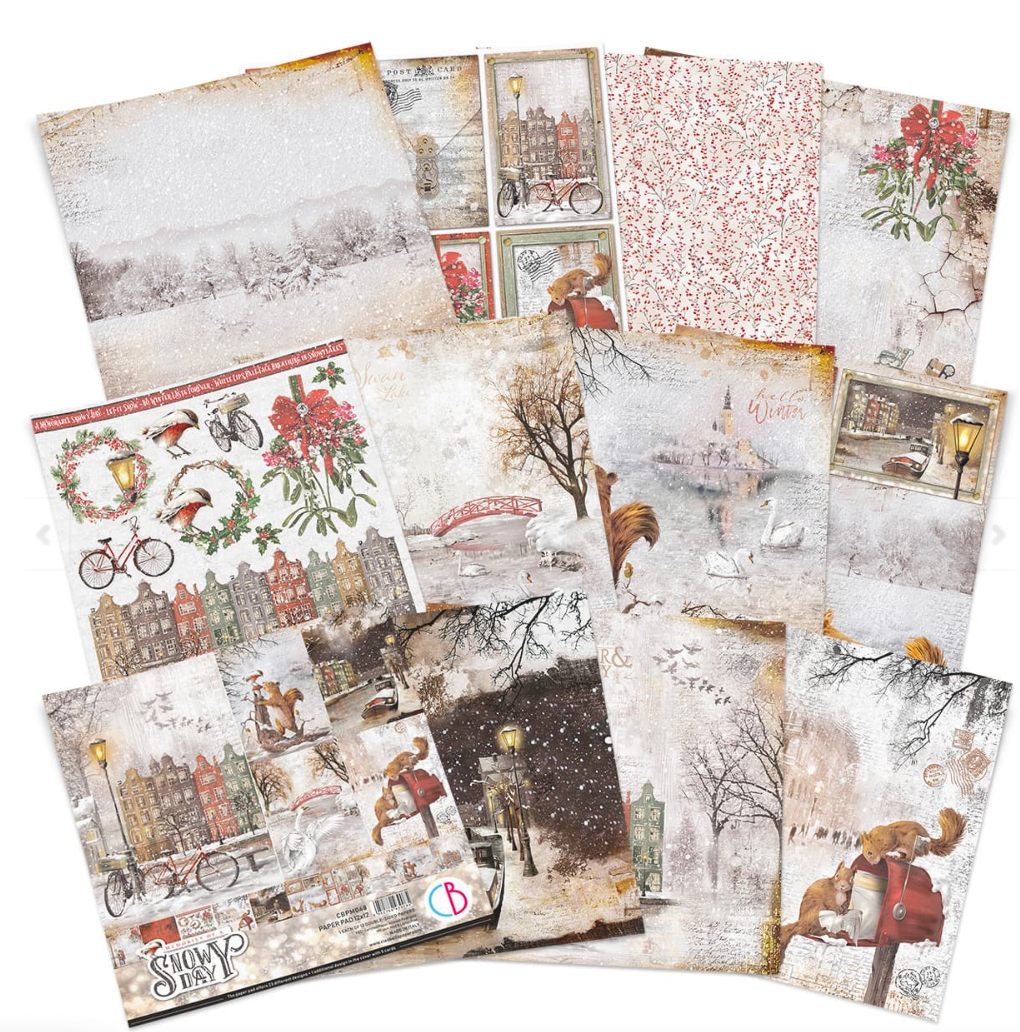Ciao Bella Paper Pad CBQ048 Memories Of A Snowy Day 24 Fogli 15x15 Cm Per Scrapbooking