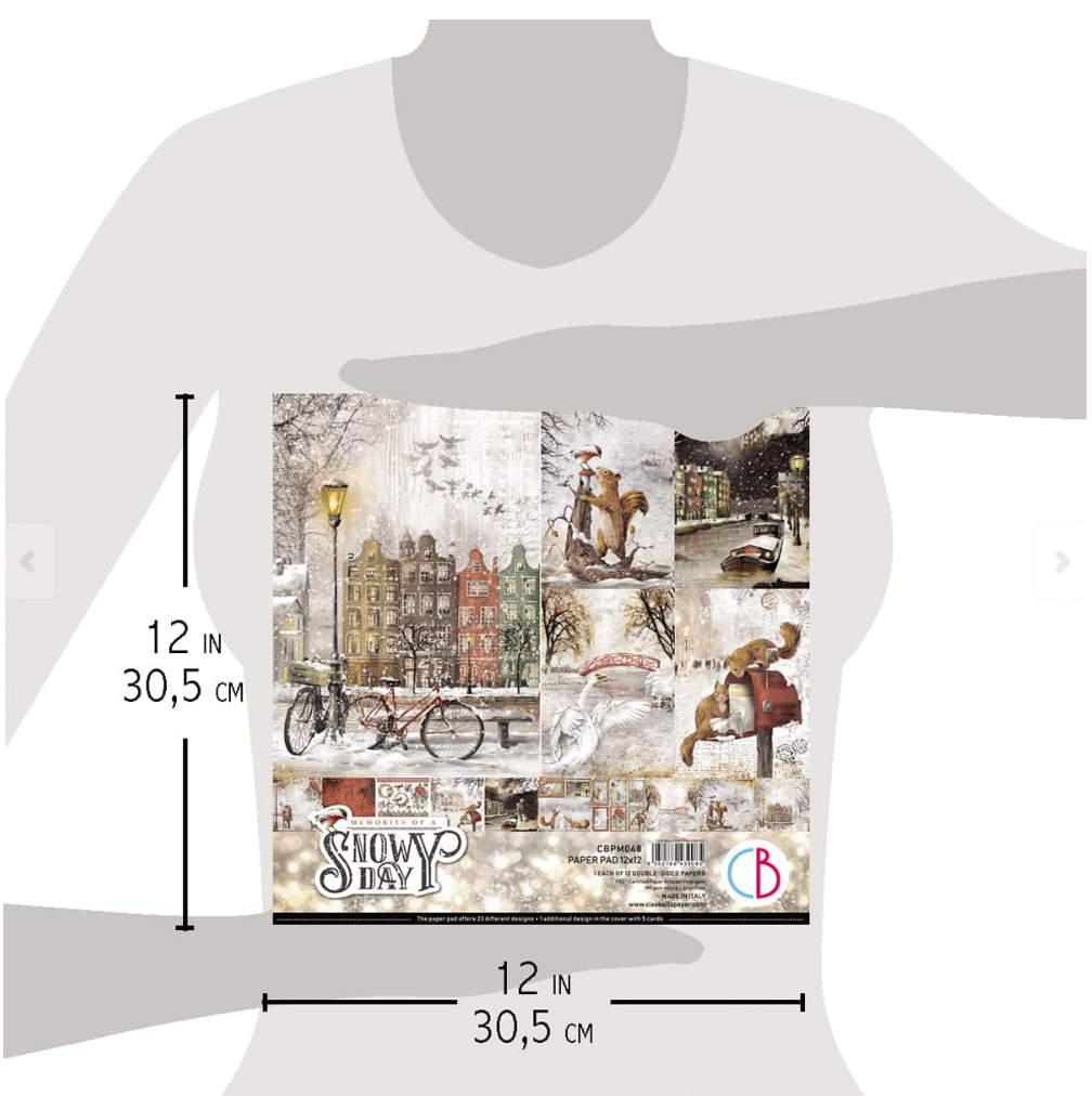 12x12  - Memories Of A Snowy Day - Paper Pad - 12/Pkg - Ciao Bella