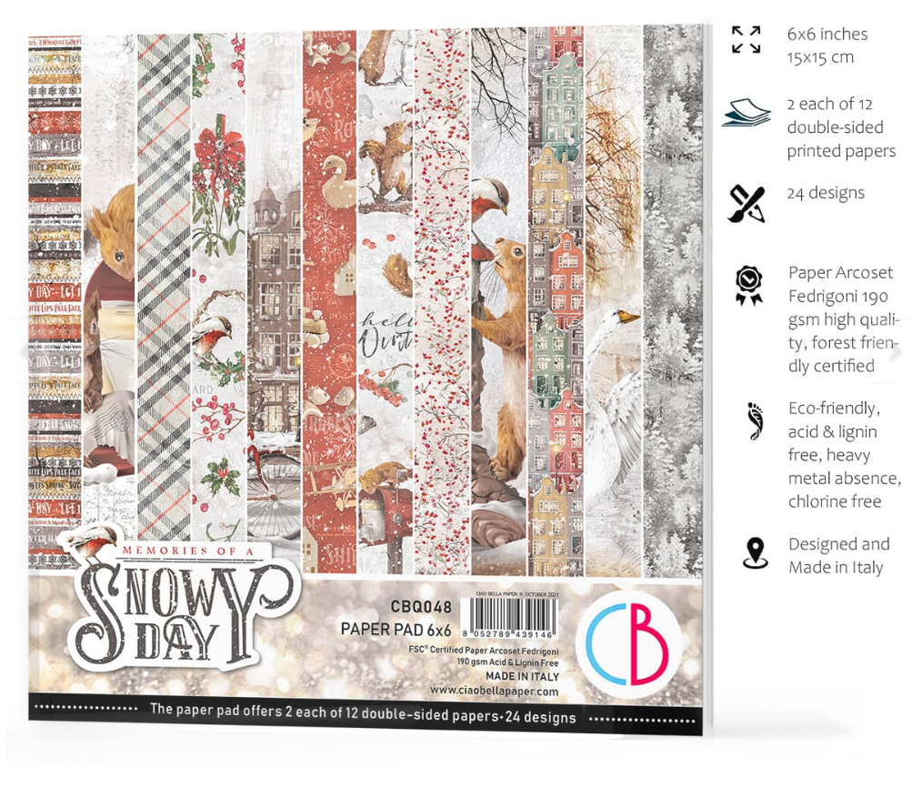 6x6 - Memories Of A Snowy Day - Paper Pad - Ciao Bella