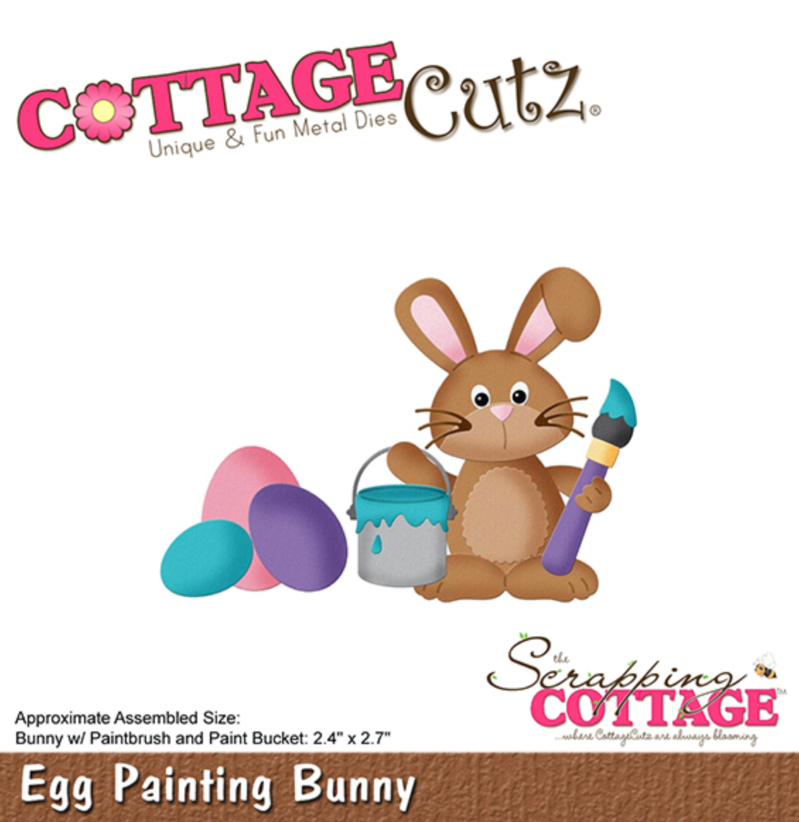 4x4 Egg Painting Bunny - Die - Cottage Cutz
