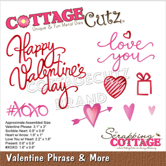 4x4 Valentine Phrase and More - Die - Cottage Cutz